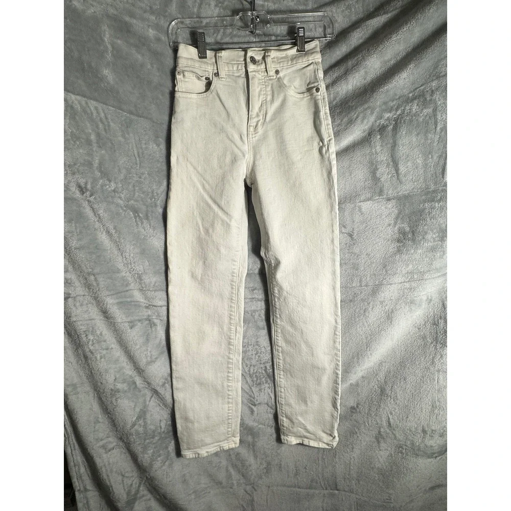 Madewell High Rise‎ 90's Straight Leg Jeans Off White Cream Denim Pants 23